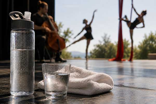 hydratation des artistes, musiciens, chanteurs, danseurs