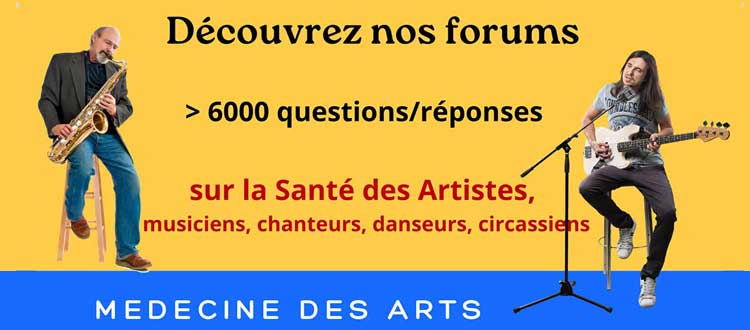 These forums are for you: health for musicians, health for singers, health for dancers, health for circus performers, health for visual artists,